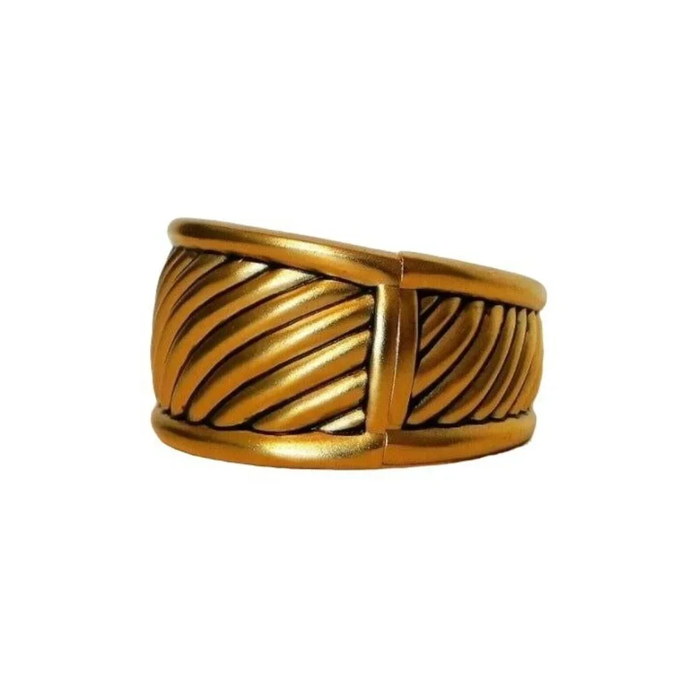 Premier Designs Caldwell Bracelet Hinged Bangle Antiqued Gold Plated